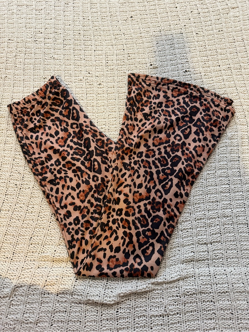 Nasty Gal Leopard Print Flare Leg Pants - Brown & Black